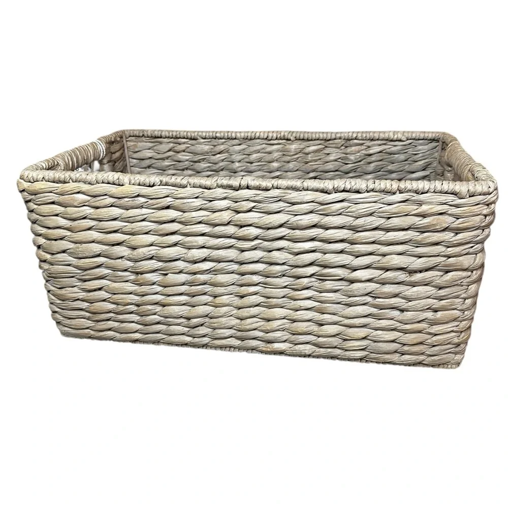 RH Baby & Child Seagrass Storage Basket Large w/ Liner Shelf Bin
